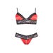 Completino 2 Pezzi Raso & Pizzo Rosso e Nero