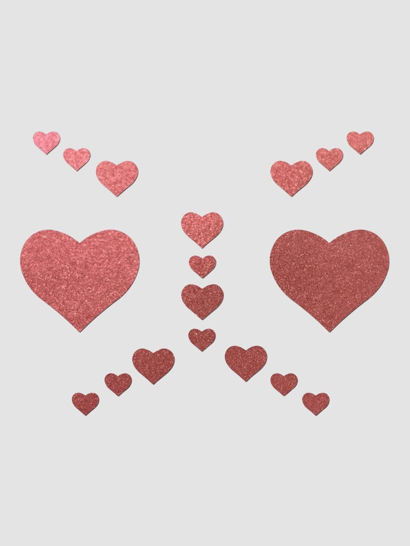 Kit Body Art Réfléchissant Coeur Rouge