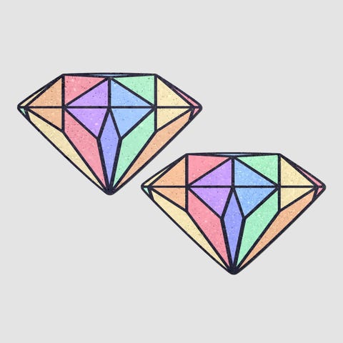 Caches-Seins Diamant Arc-En-Ciel Pastel