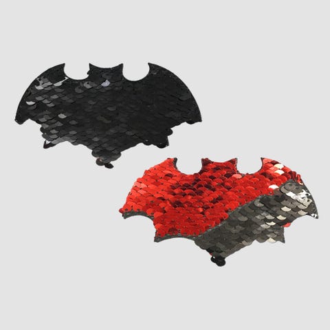 Caches-Seins Chauve-Souris Sequins Réversibles Rouges et Noirs