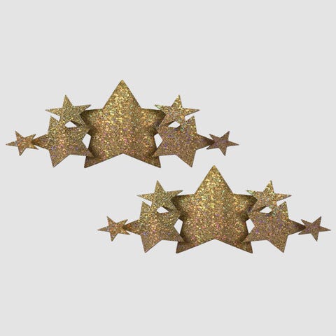 Autocollants Demi Set Glitter Étoile Dorée
