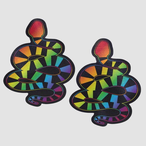 Caches-Seins Croix Rayures Multicolores