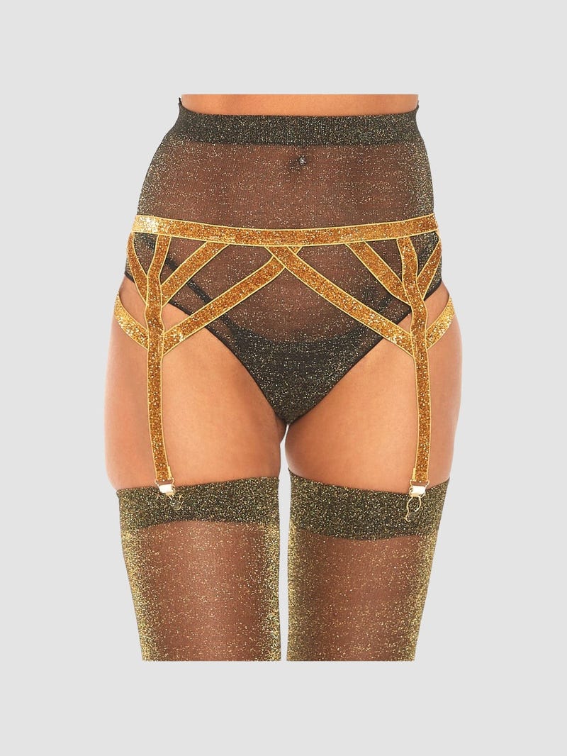 Porte-Jarretelles Lurex Brillant Doré