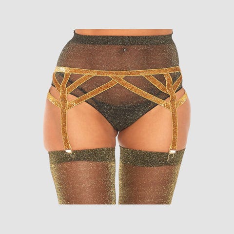 Porte-Jarretelles Lurex Brillant Doré