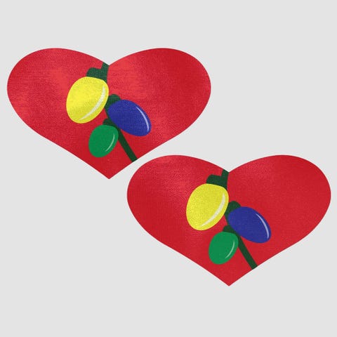 Caches-Seins Coeur & Ampoules de Noël