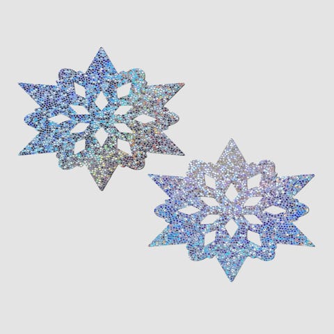 Caches-Seins Flocon de Neige Argent