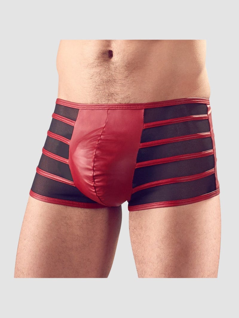 Boxer Rayé Bimatière Rouge & Noir