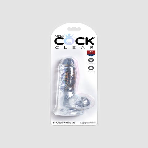 Dildo avec Testicules 12,7 cm King Cock Clear