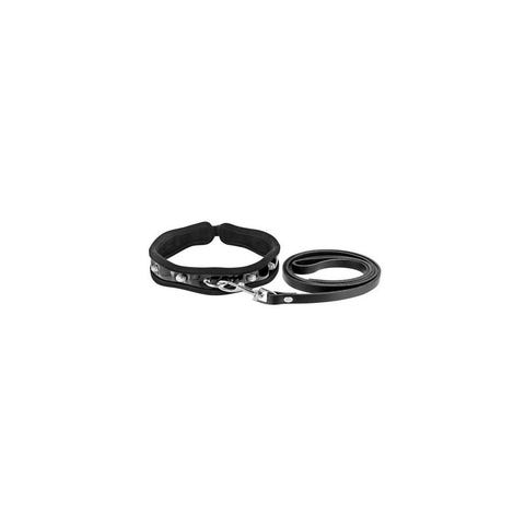 Collier en Cuir Vernis et Laisse