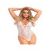 Body Dentelle Florale Laçage Blanc