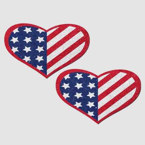 Caches-Seins Coeur Drapeau Américain