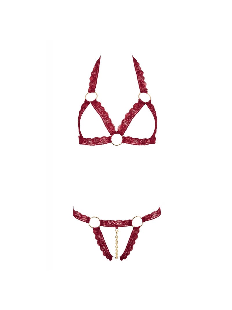 Completino 2 Pezzi Aperto con Gioiello Stimola Clitoride main product photo