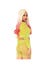 Ensemble 81608 Crop Top & Cycliste Résille Jaune Fluo