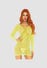 Robe 86794 Manches Longues & Dentelle Jaune Fluo