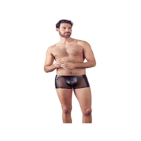 Boxer Wetlook Boutons Pressions Noir