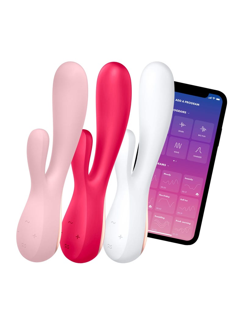 Mono Flex Rose Satisfyer Vibromasseur Rabbit Connecté main product photo