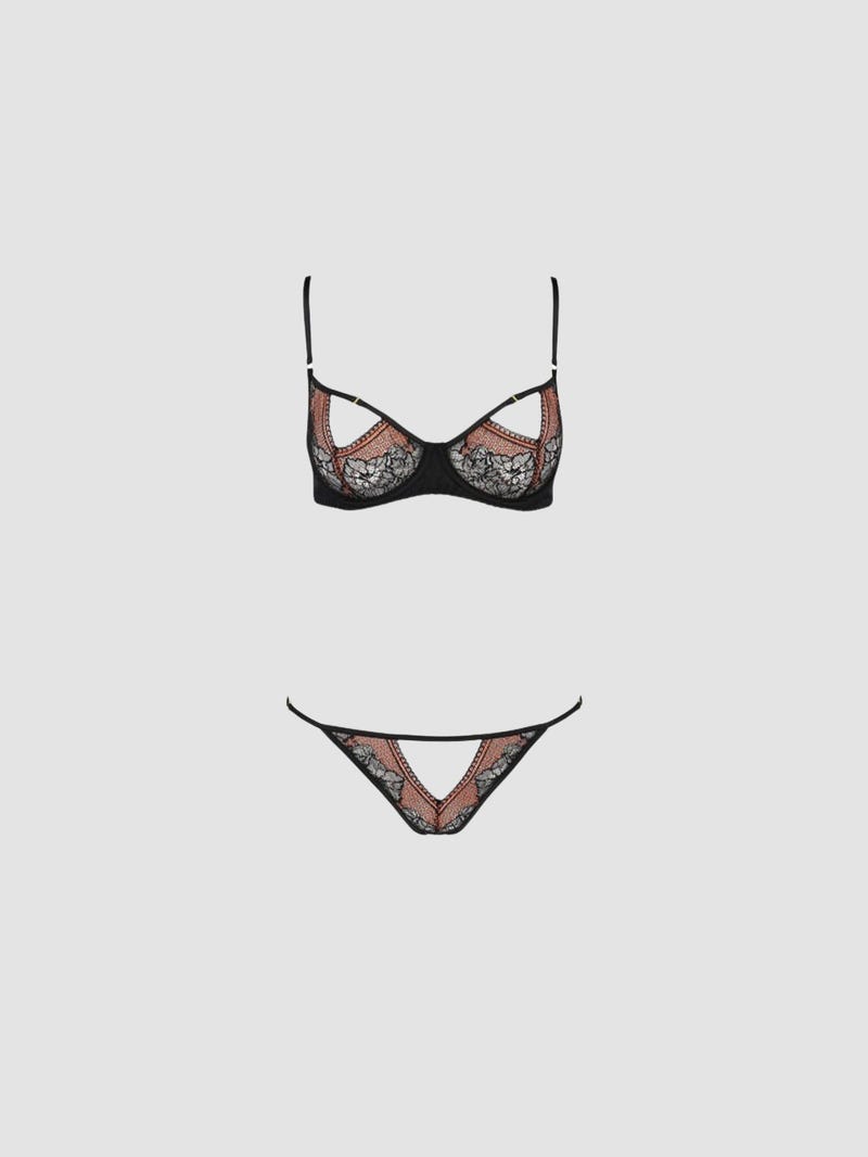 Ensemble Ouvert 2 Pièces Mirella Marron & Noir