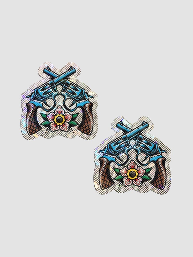 Caches-Tétons Pistolets Brillants Diamants