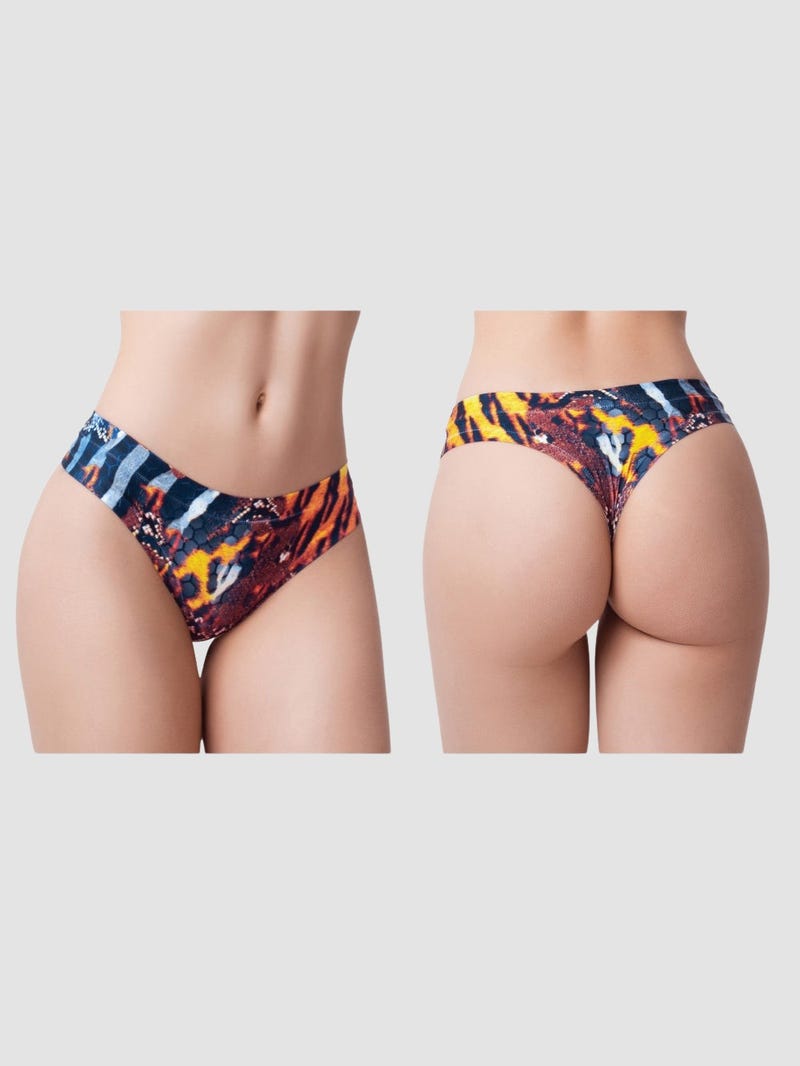 String Invisible Go Wild Tiger Bleu & Jaune