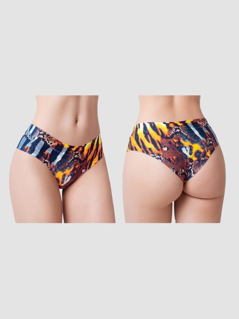 Culotte Invisible Go Wild Tiger Bleue & Jaune