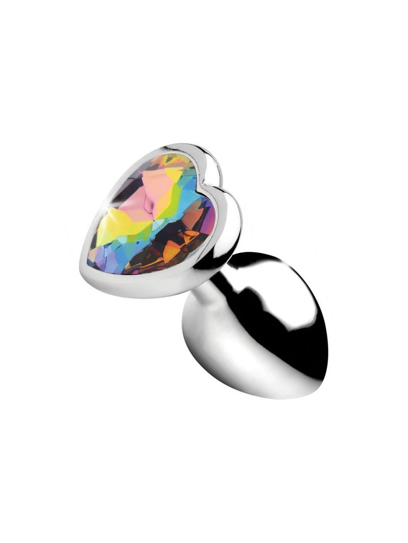 Plug Anal Métal Bijou Rainbow Prism Heart Small main product photo