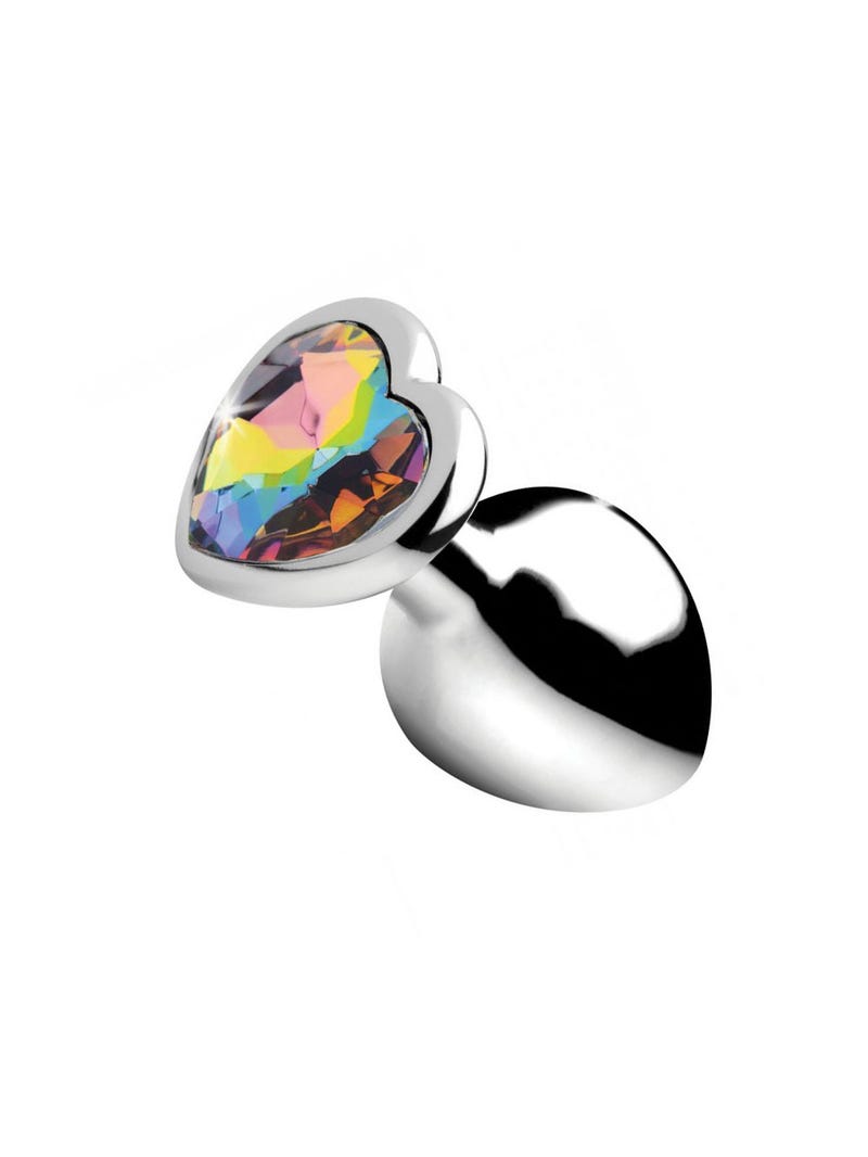 Plug Anale in Metallo Gioiello Rainbow Prism Heart Medium main product photo