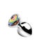 Plug Anale in Metallo Gioiello Rainbow Prism Heart Medium