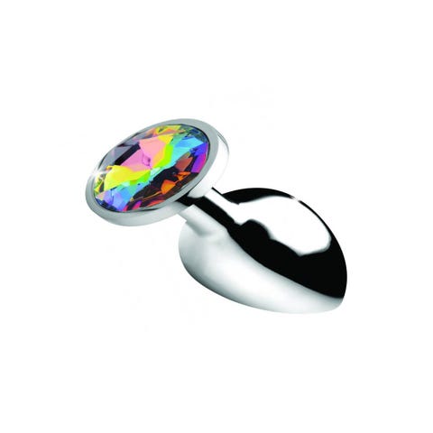 Plug Anal Métal Bijou Rainbow Prism Gem Large