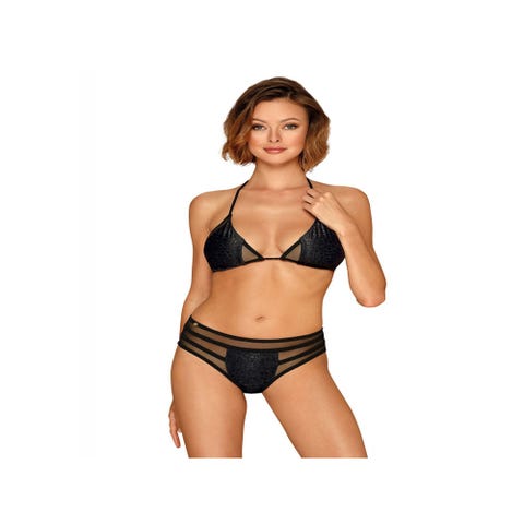 Maillot de Bain 2 Pièces Celestie Léopard Noir
