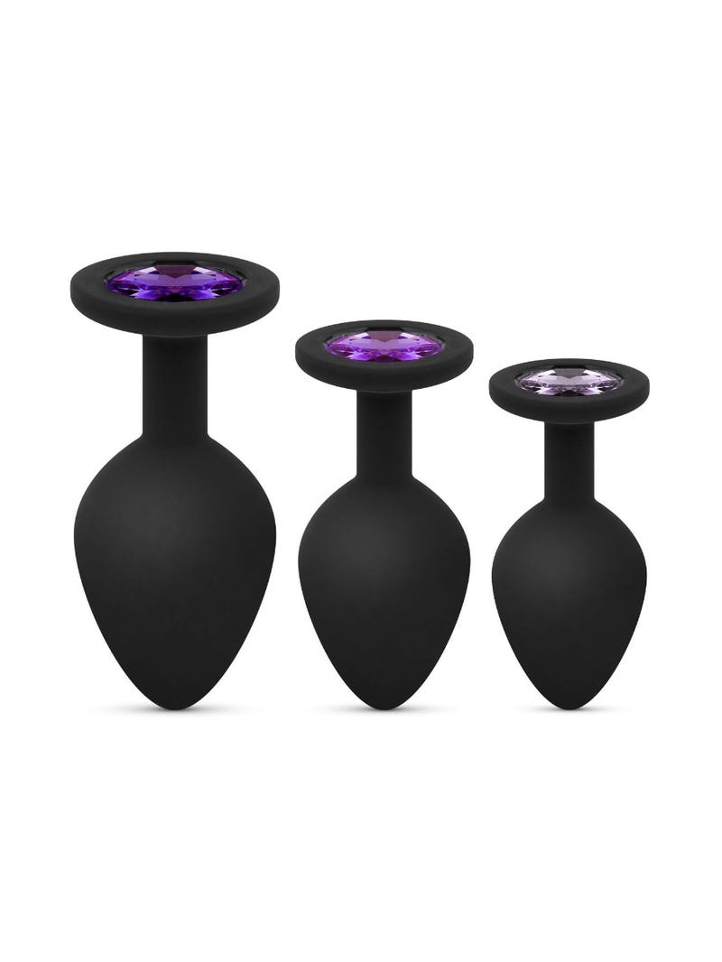 Coffret plug anal Zoé noir 3 pièces