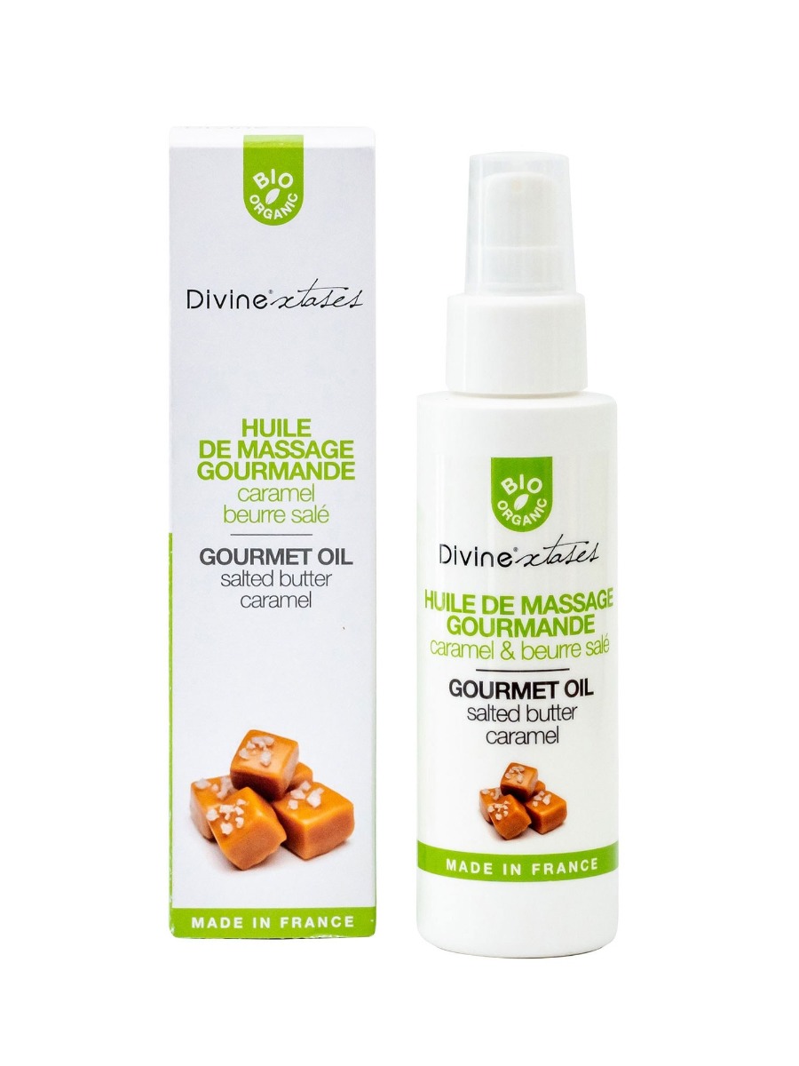 Huile de Massage Bio Comestible Caramel Beurre Salé 100 ml main product photo