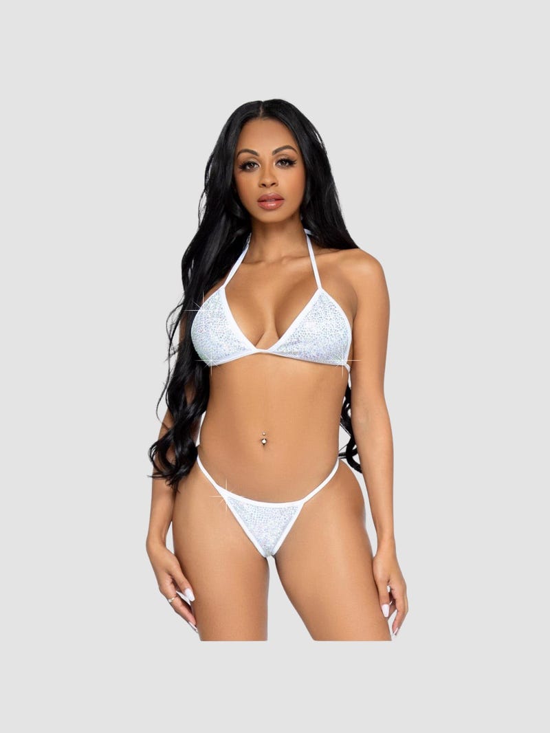 Bikini 2 Pièces 81637 Strass Blanc