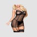 Nuisette Jarretelles Maille & Vinyle Noire