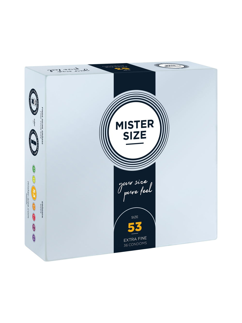 Preservativi Pure Feel 53 mm Mister Size Confezione da 36 main product photo