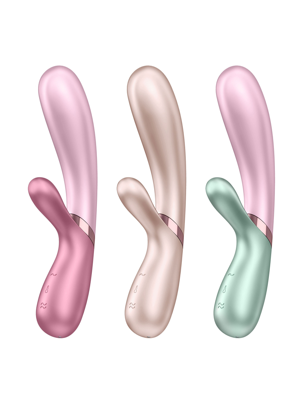 Vibratore Rabbit Riscaldante Connesso Satisfyer Hot Lover Argento
