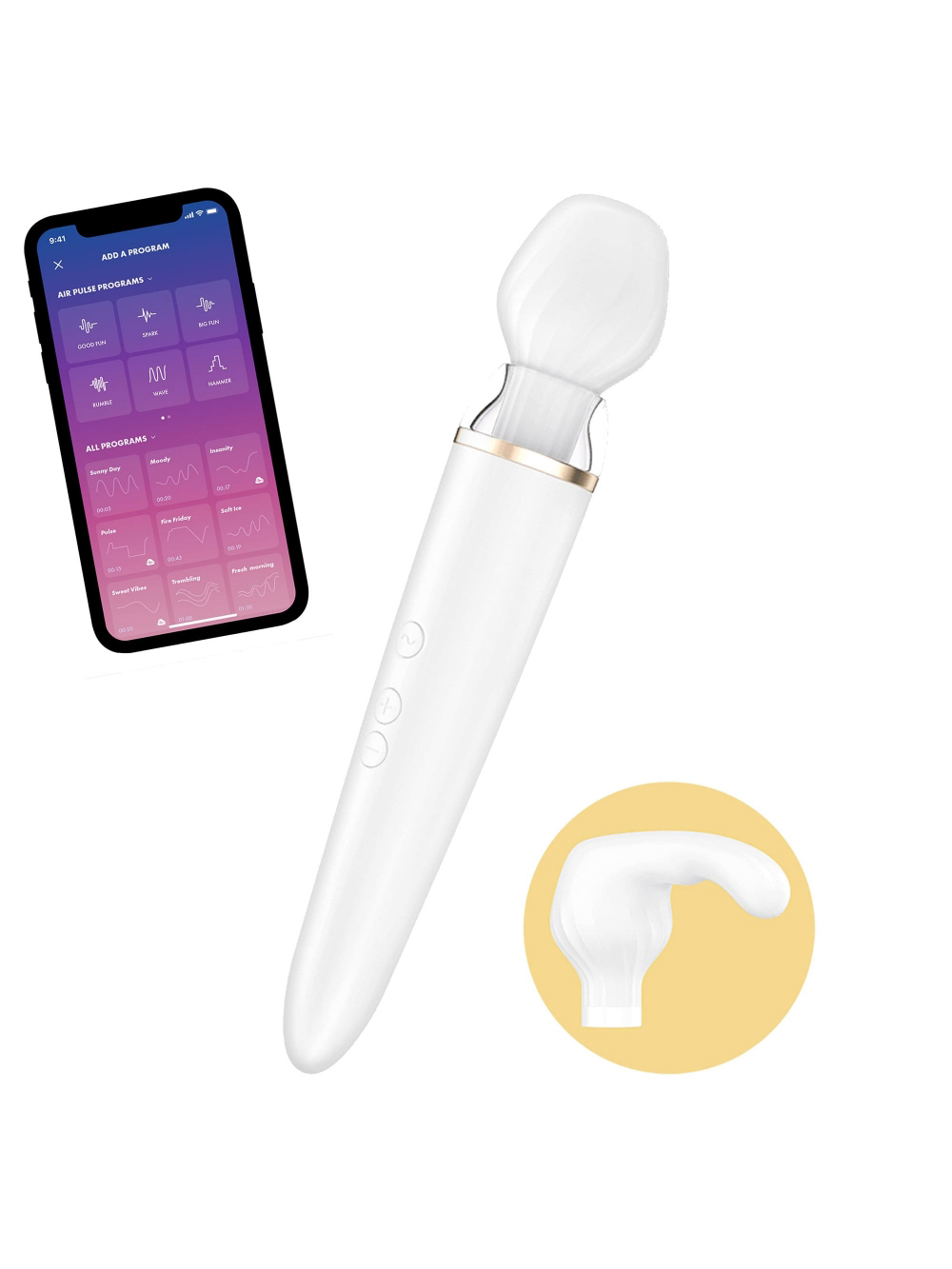 Satisfyer Double Wand-er Vibromasseur Wand Connecté main product photo