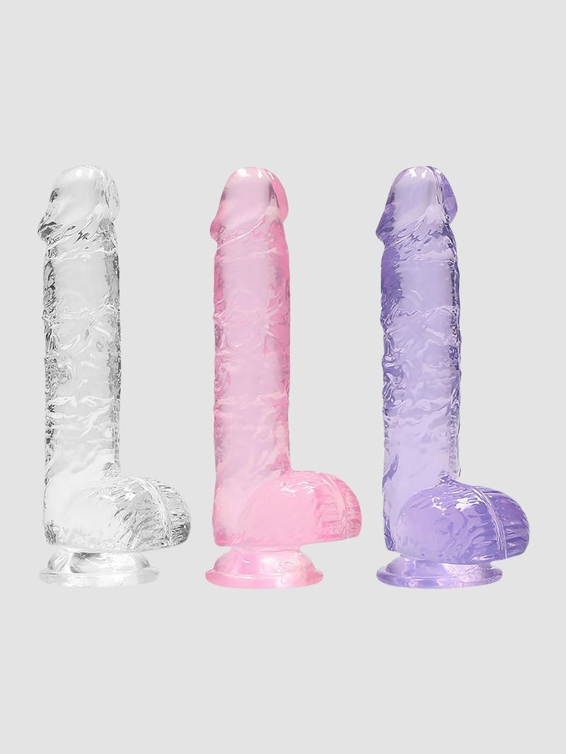 Gode avec Testicules Crystal Clear 15,2 cm