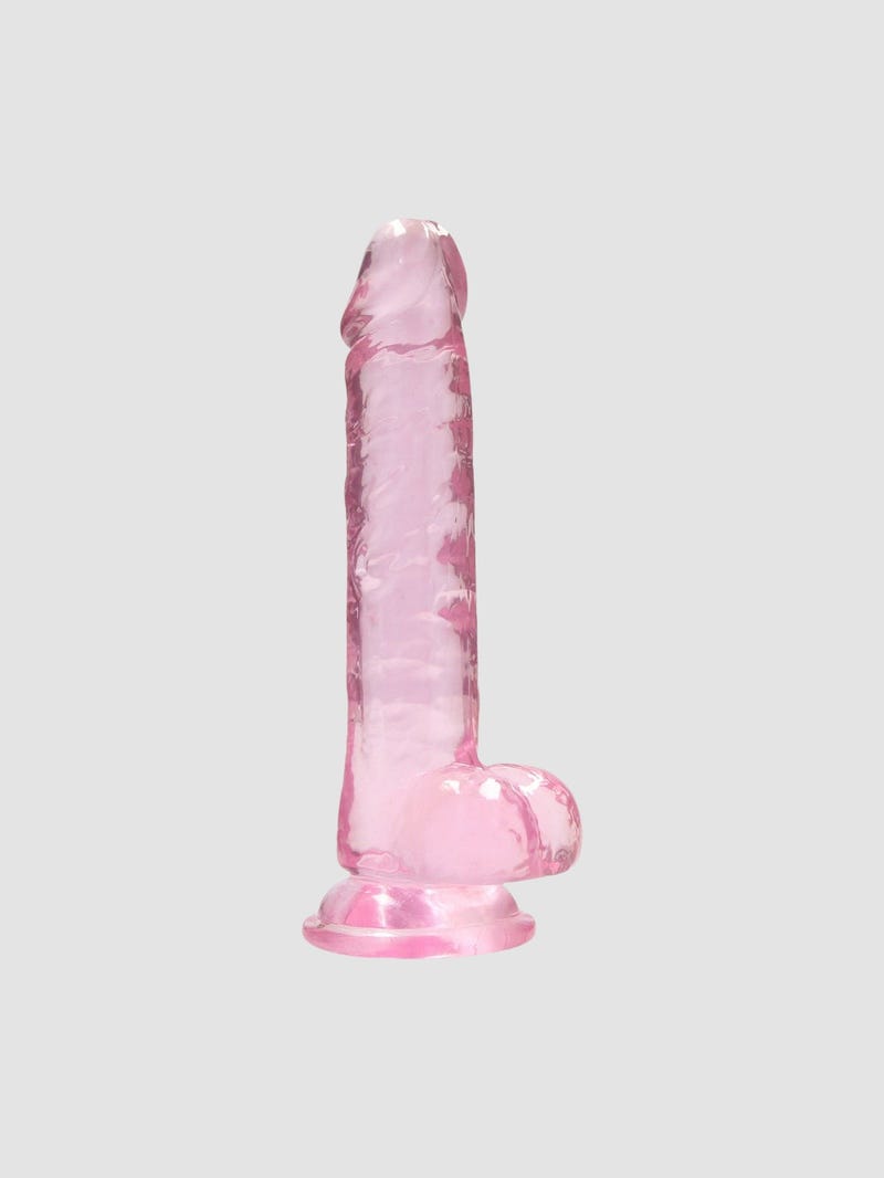 Gode avec Testicules Crystal Clear 17,8 cm