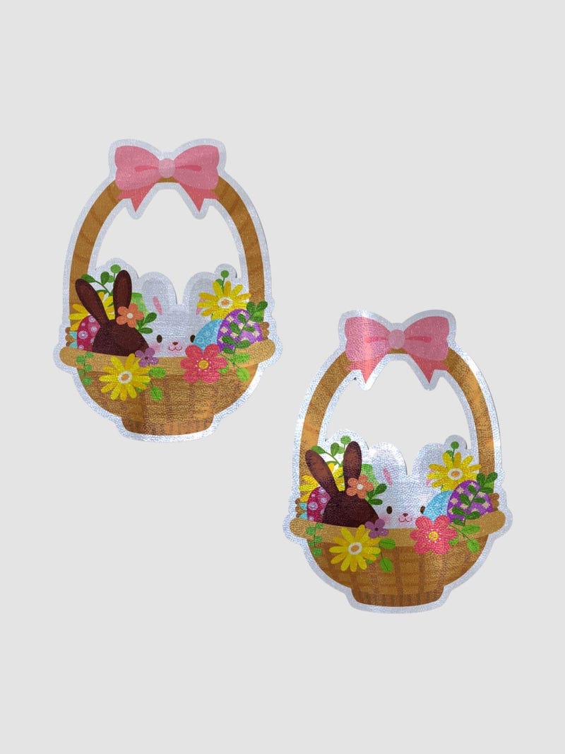 Cache-Tétons Panier Oeufs & Lapins Pâques 