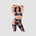Ensemble 4 Pièces Dentelle CR4468 Bleu & Noir