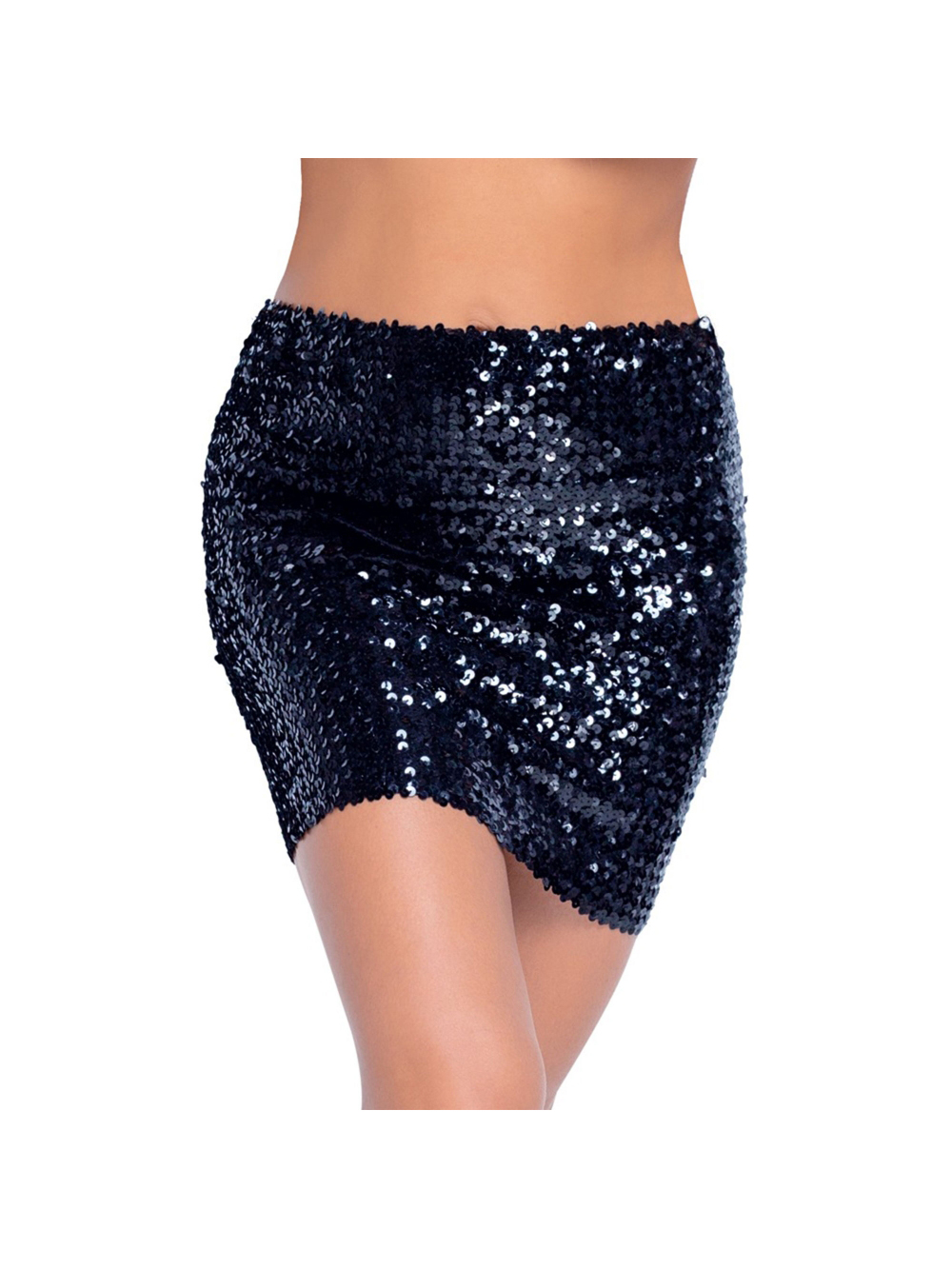 Gonna Corta con Paillettes Nera
