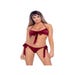 Maillot de Bain 2 Pièces Satiné Bordeaux