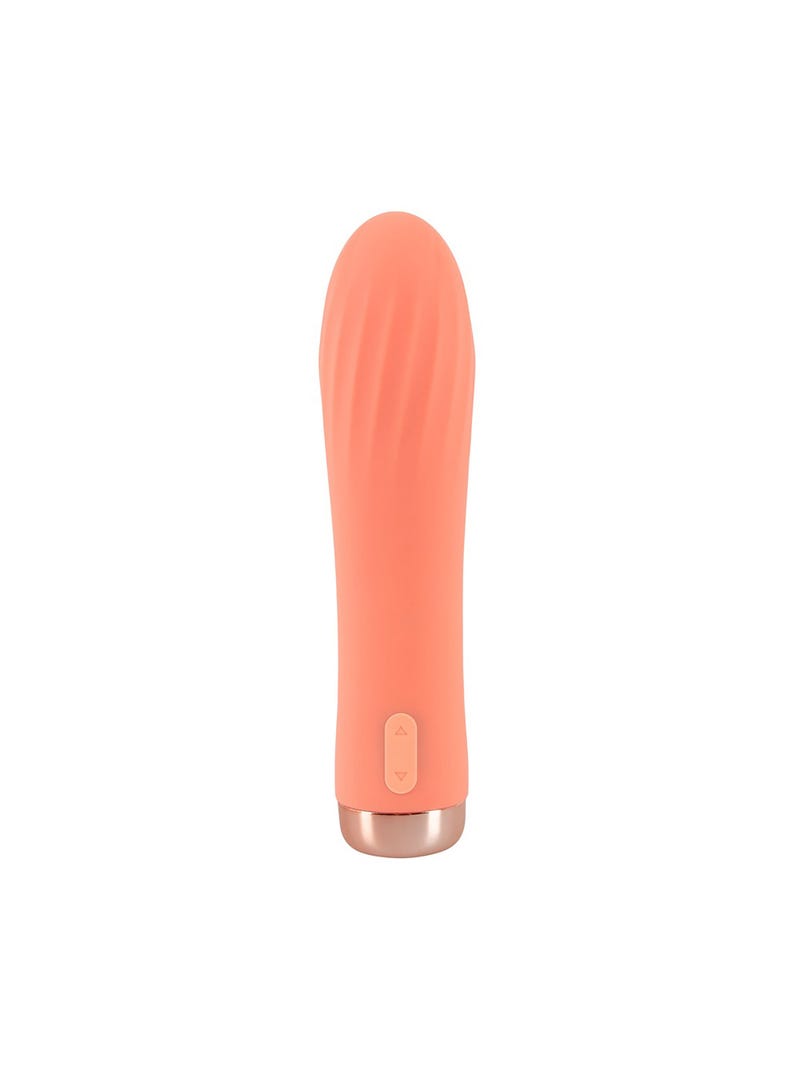 Vibratore Ricaricabile Mini Ribbed Peachy! main product photo