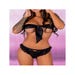 Tanga Ouvert Oksurin Dentelle Florale Noire