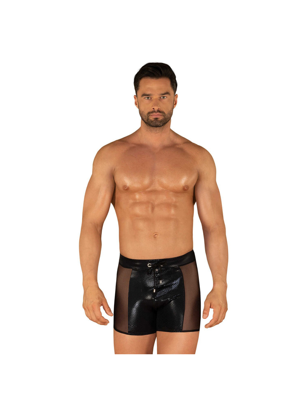 Pantaloncini da Bagno Punta Negra Effetto Wetlook Nero