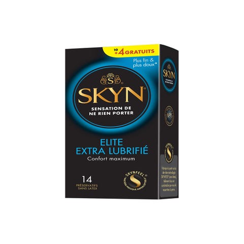 Préservatifs Skyn Elite Extra Lubrifié Boîte de 10 + 4 Gratuits