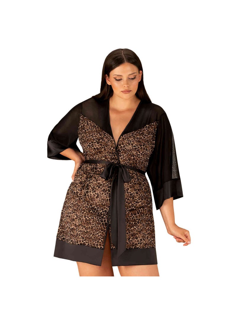 Vestaglia con Stampa Leopardo Allunes Taglie Forti main product photo