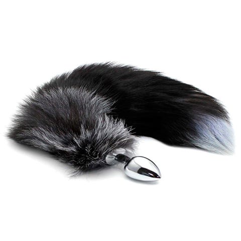 Black & White Fox Tail M