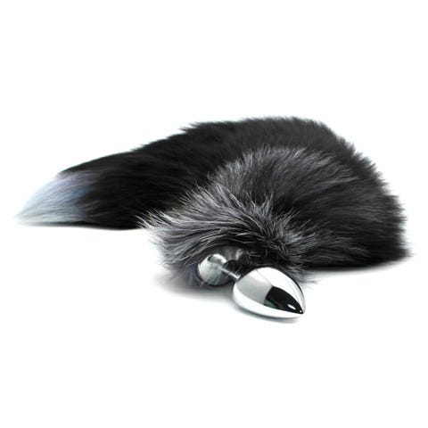Black & White Fox Tail L
