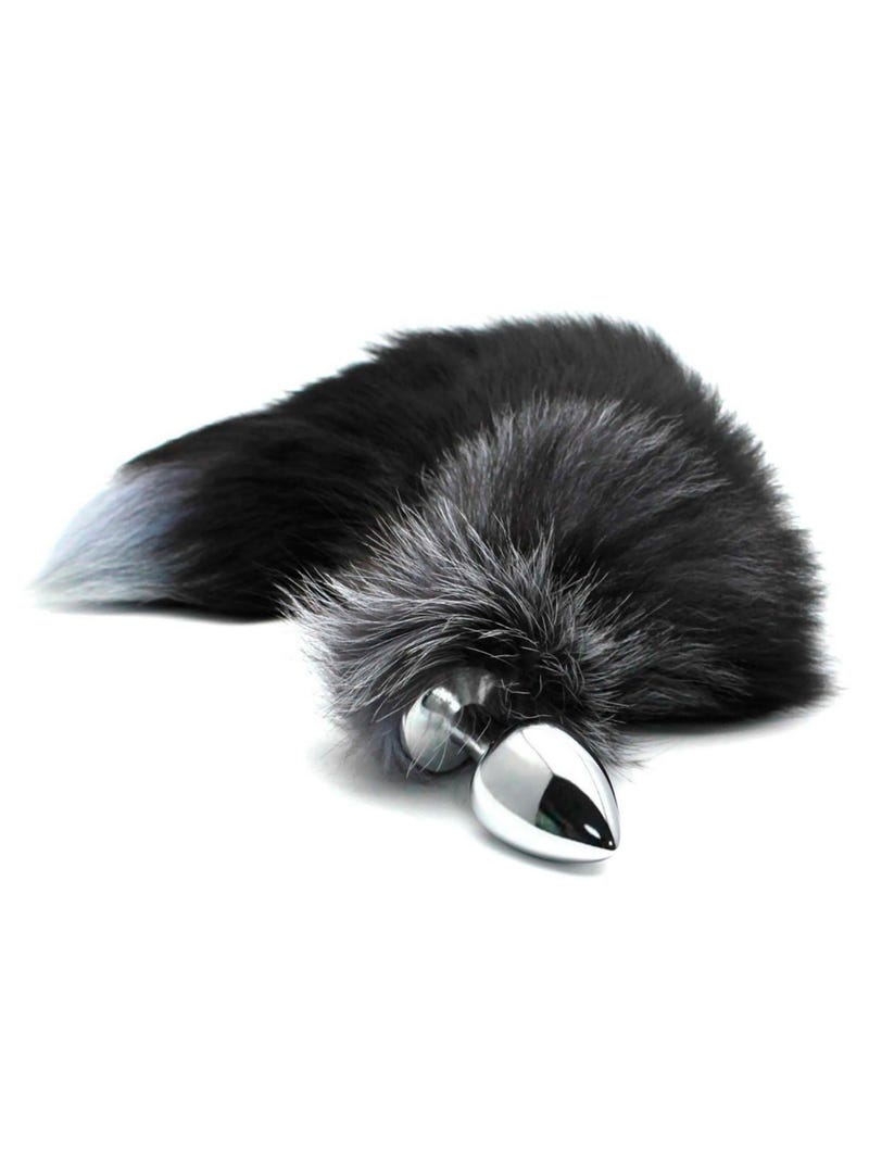 Plug Anal Queue de Renard L Black & White Fox Tail main product photo
